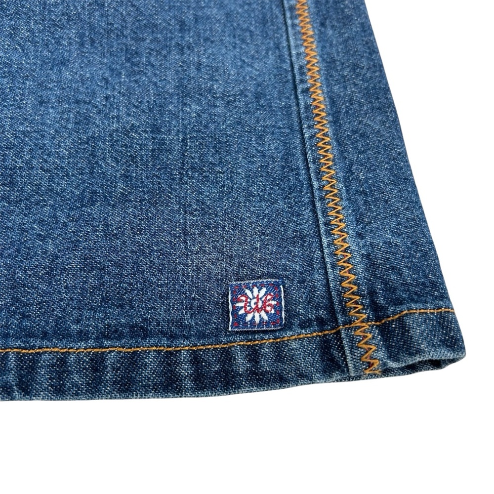 VTG 90s Y2K Unionbay Zip Front Lightweight Denim Skirt Flower Zipper Pull Sz 13 - Picture 7 of 7